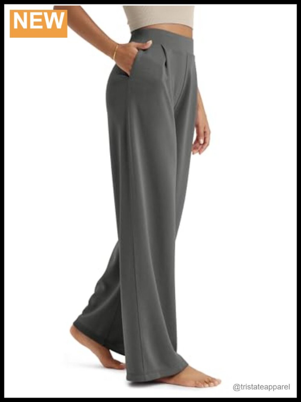 Wide Leg Pants for Women High Waist Casual Lounge with Pockets 31 Inseam